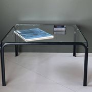 Large coffee table in glass and metal, Italy 1970s.