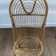 Paire de chauffeuses vintage en rotin 1960