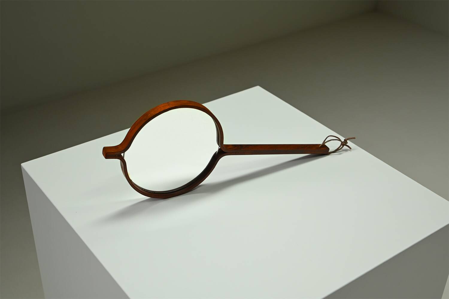 Rosewood hand mirror by Hans-Agne Jakobsson made in Markaryd, 1950s Sweden.