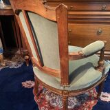 18th century Louis XVI green velvet cabriolet armchair