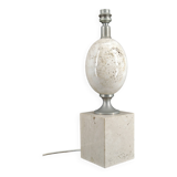Travertine living room lamp, Maison Philippe Barbier, France, Circa 1960-70