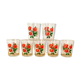 7 verres vintage fleuris