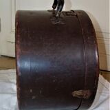 Studded old leather hat box