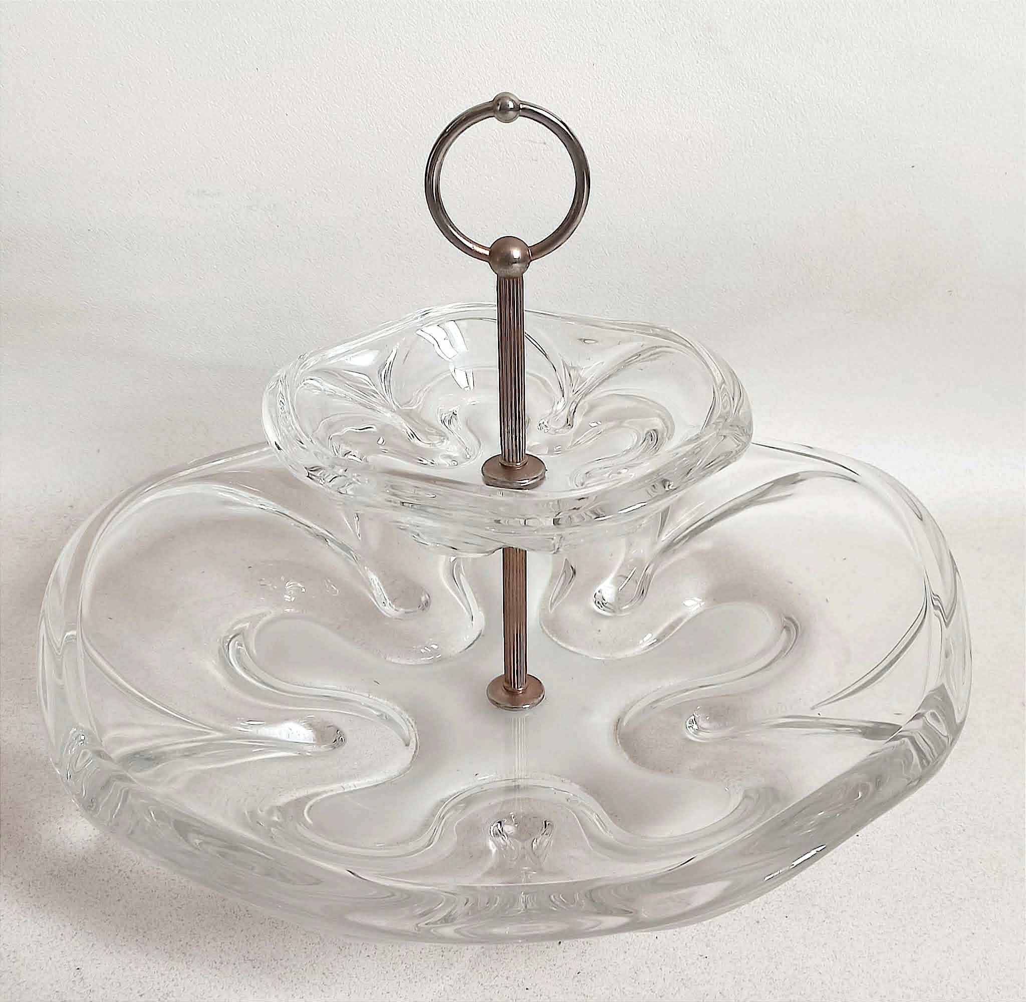 Glass paste compote 1960s Height 25 cm