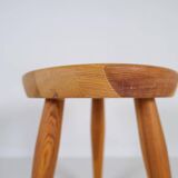 Modern Scandinavian Sculptural Stool in Pine, Sweden, 1970s