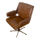Vintage swivel chair in wood and leather