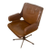Vintage swivel chair in wood and leather