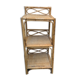 Bamboo and wicker shelf, 3 vintage floors