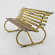 Banc vintage en bois et fer, années 1930