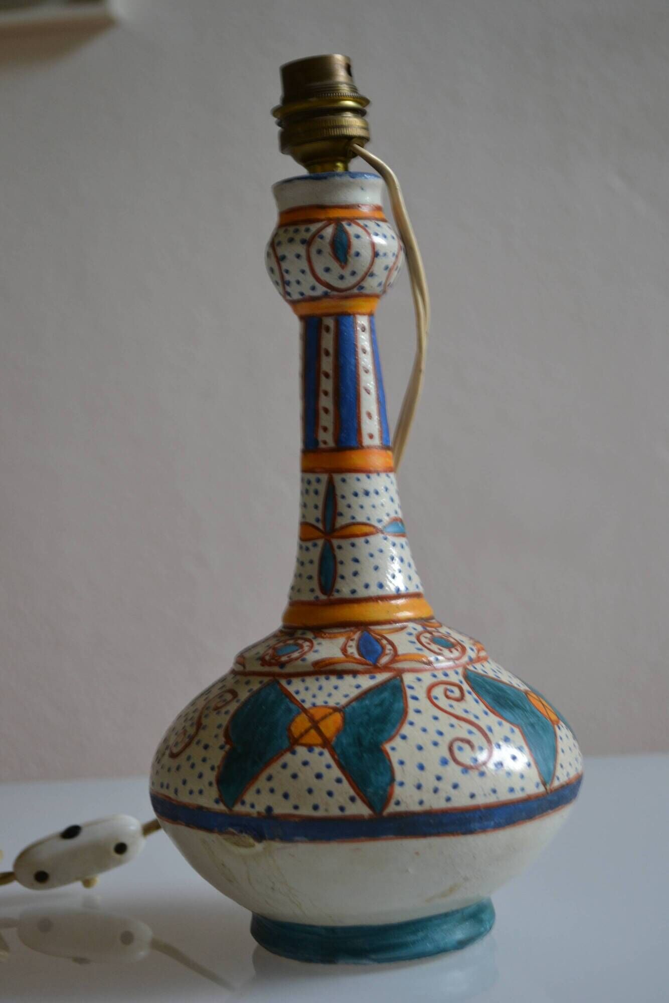 Antique ceramic lamp base Morocco Fez
