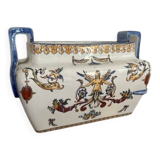 Planter / pot in Gien earthenware – Renaissance decor – 19th century