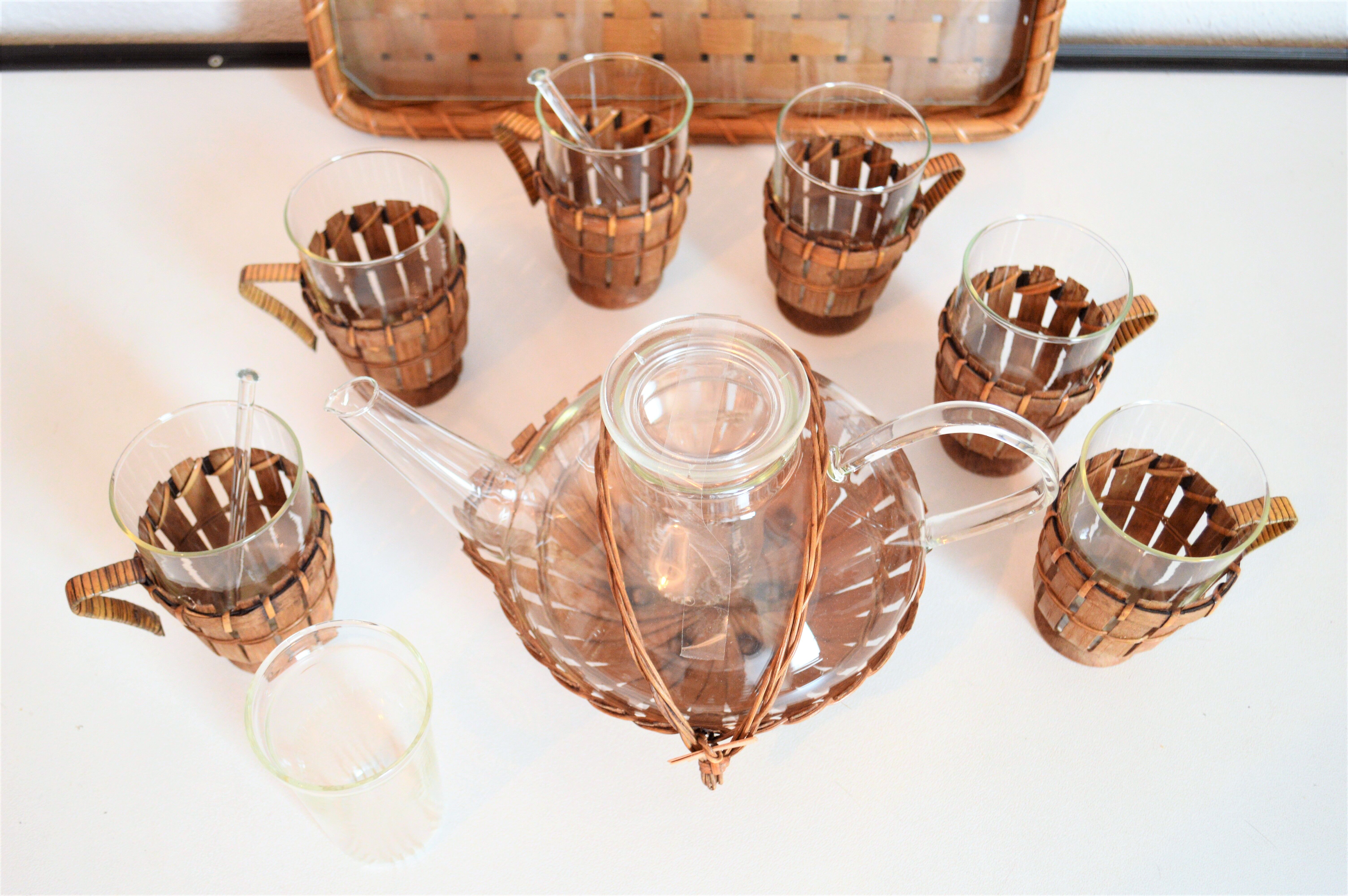 Glass tea service by Ilse Decho for Jena Glas, Germany, 1960