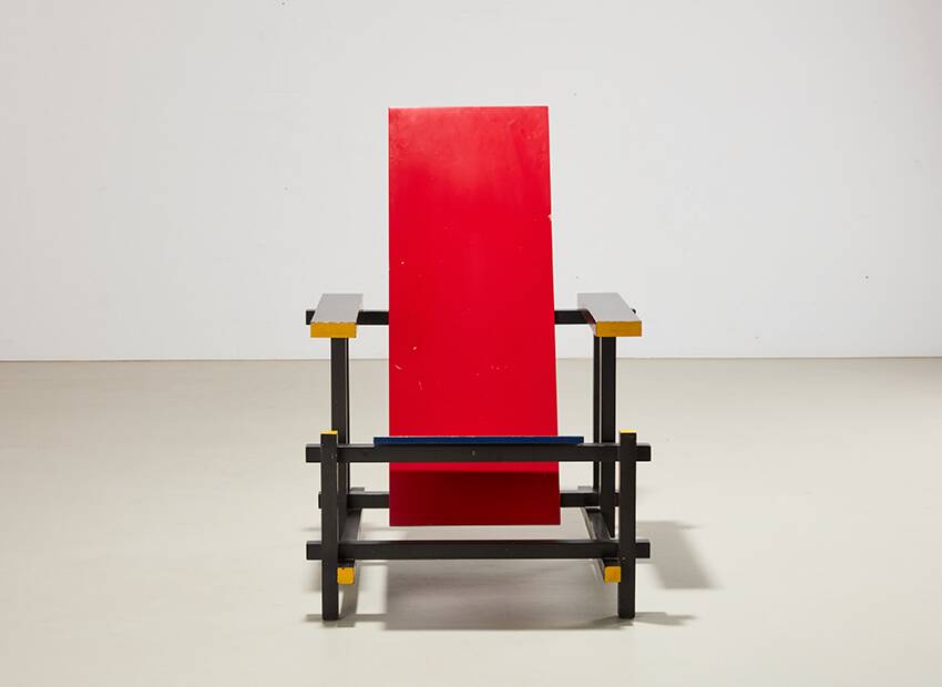 Gerrit Rietveld Red & Blue Chair for Cassina 1918/1970s