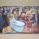 Painting signed Patrice Landauer, vintage painting, painting on wood panel