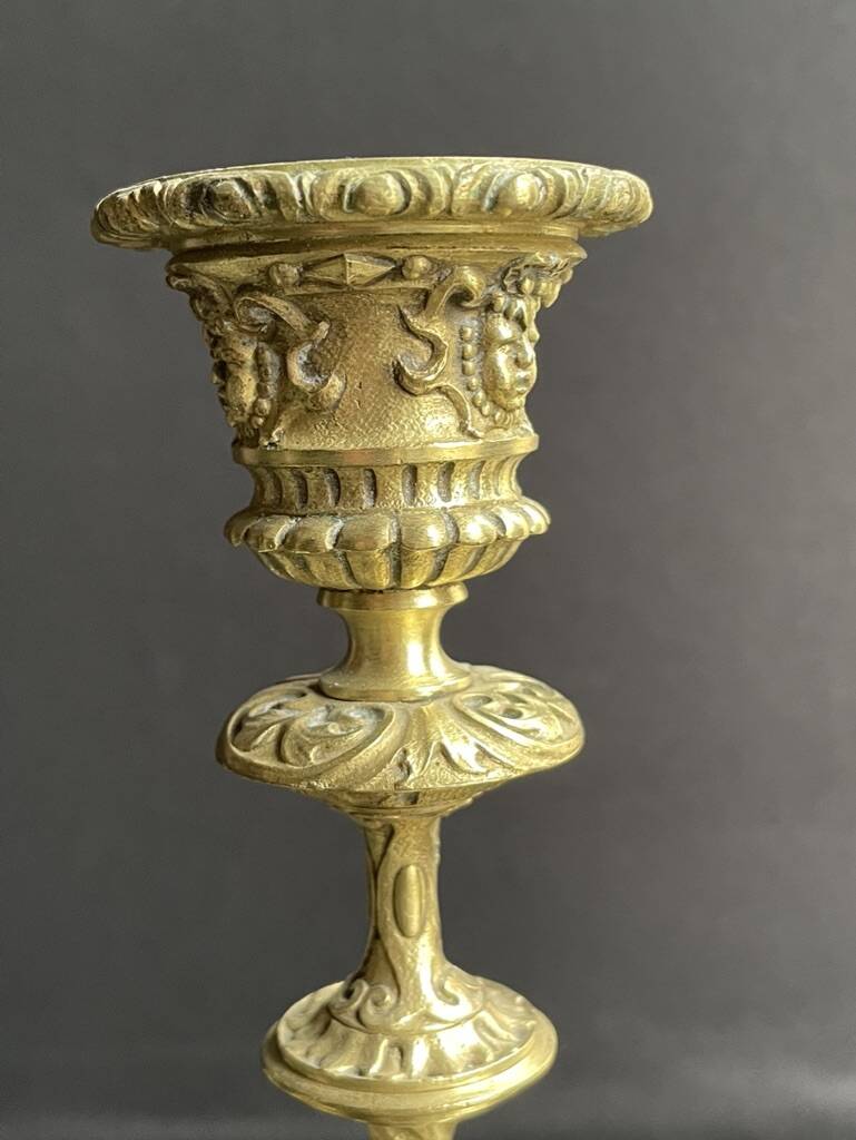 Pair of 19th century candlesticks – Gilt bronze