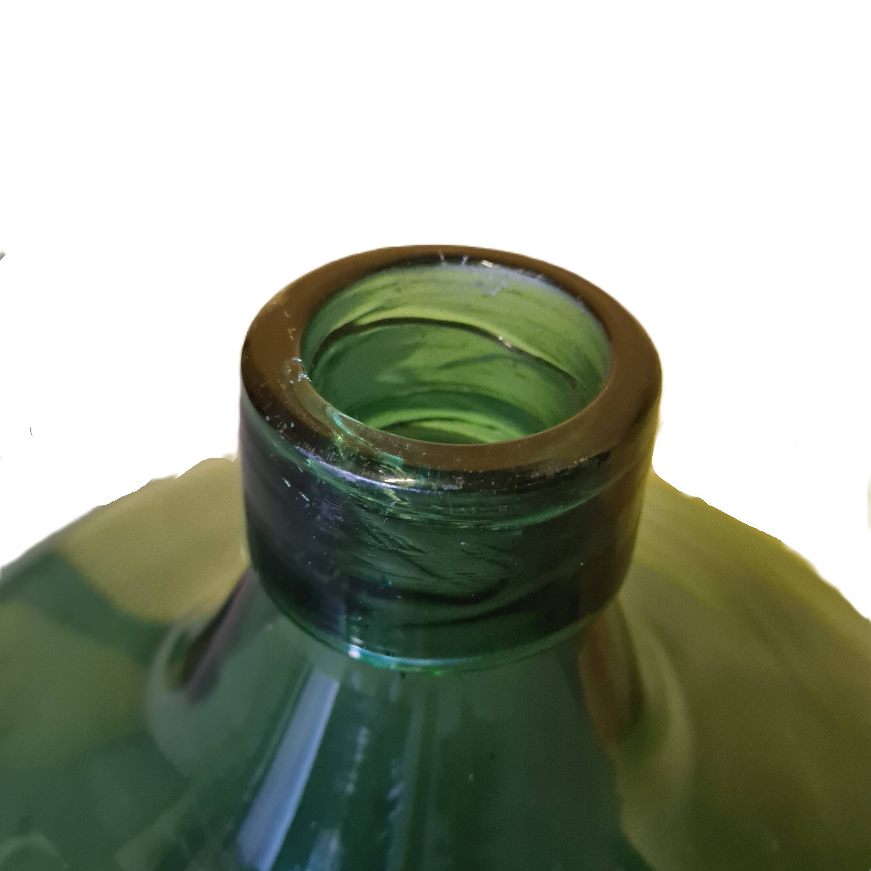 Large Model Green Glass Yeast Bottle, 1950s