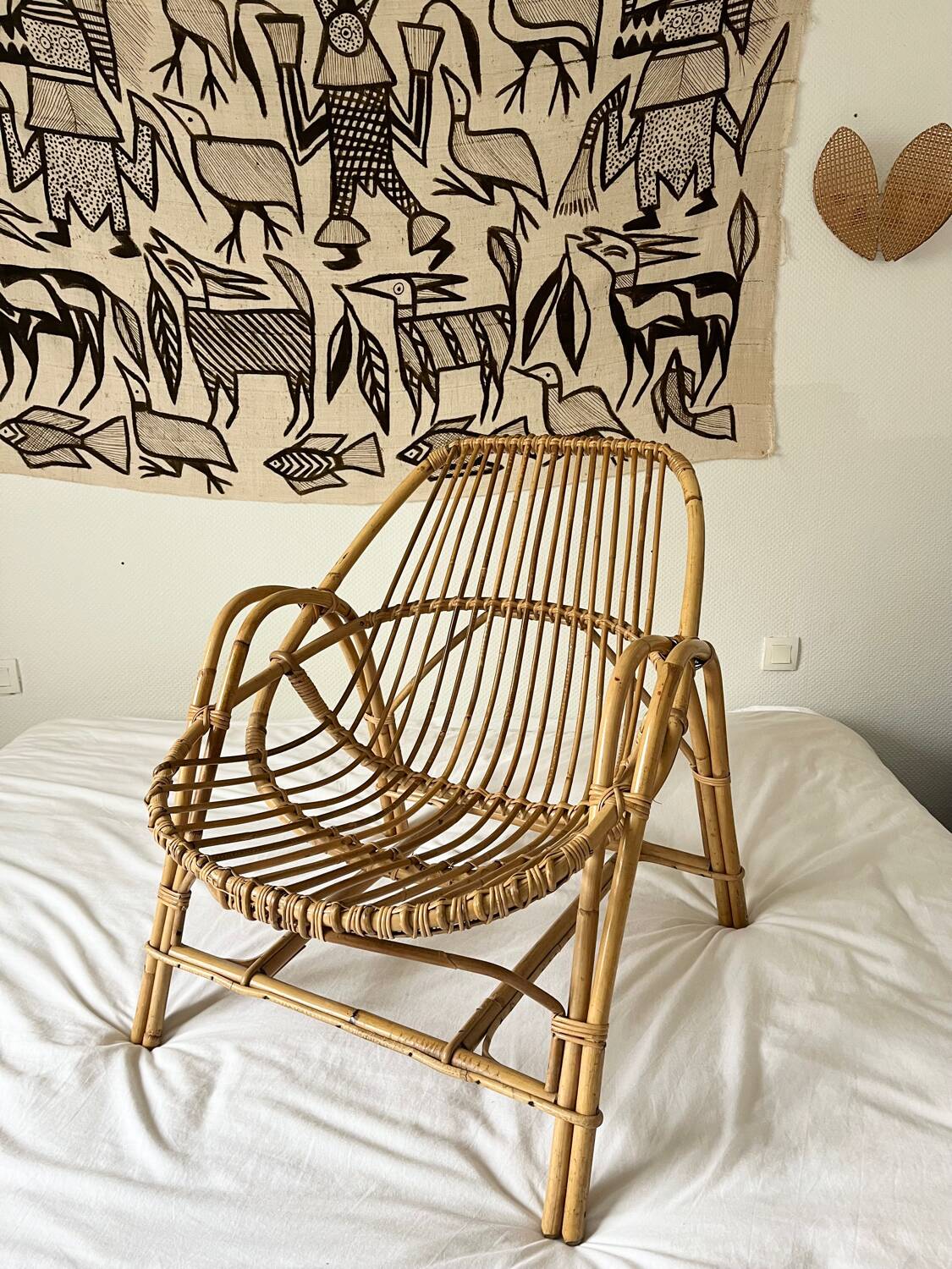 Vintage rattan armchair