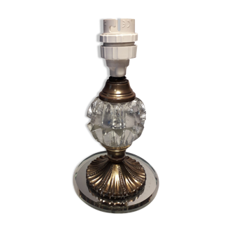 Small Art Deco lamp, bedside or atmosphere, glass and brass