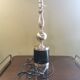 Vintage lamp 70 steel and leather