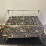 Metal magazine door and vintage oilcloth