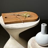 Rounded rectangular monoxyl teak cutting or presentation board L:34