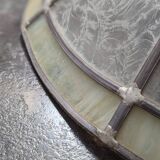 Old large Art Deco pendant lamp with mother-of-pearl and glass shade