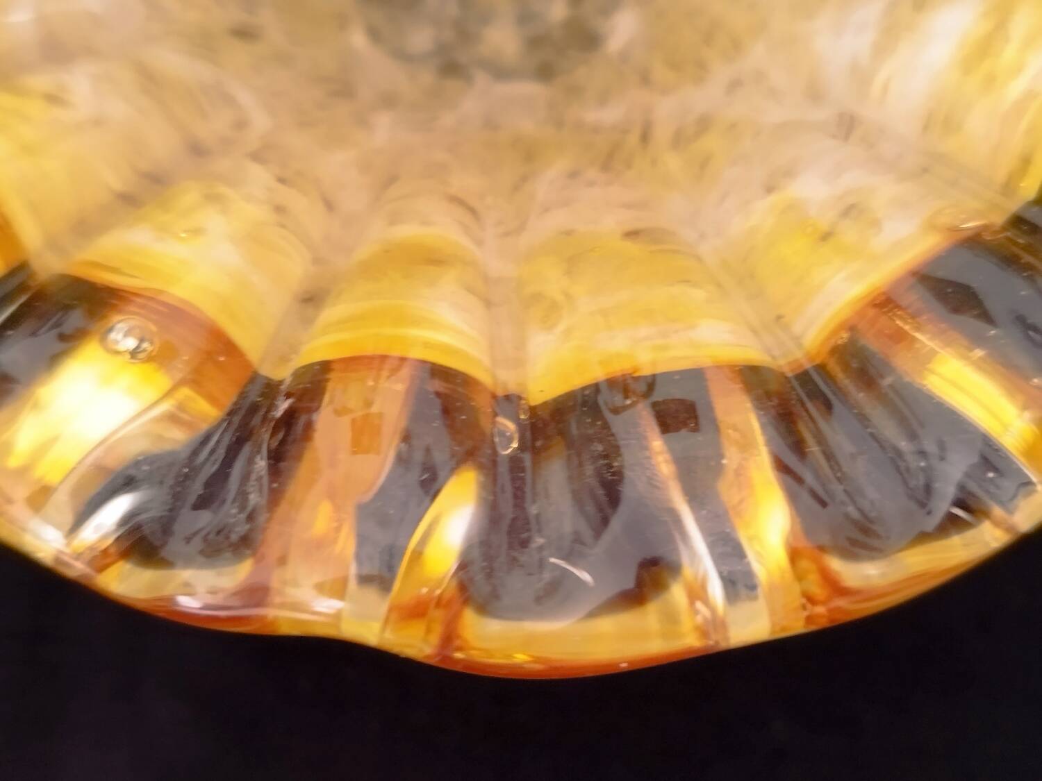 Empty Pocket Ashtray Murano Glass Amber Shell