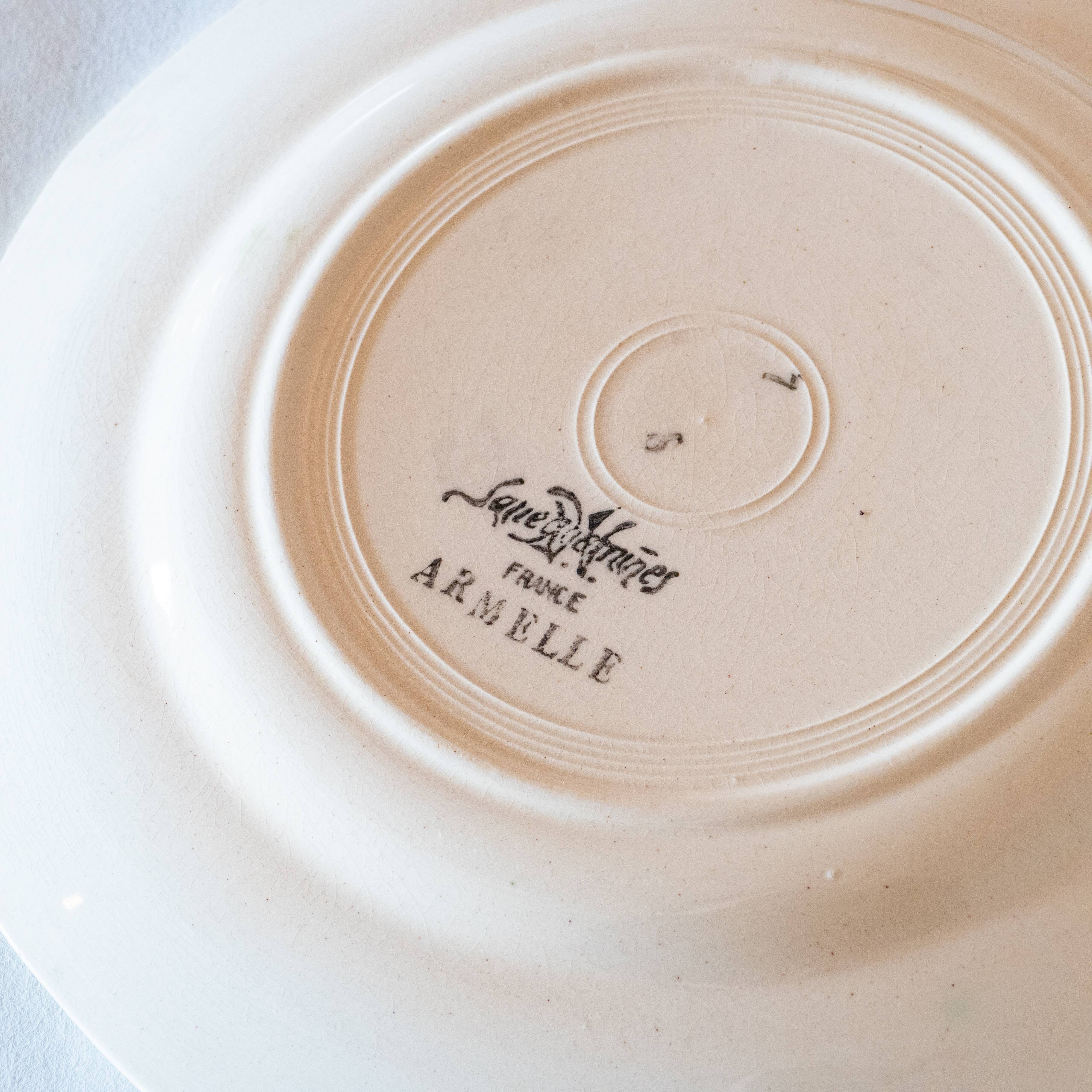 6 flat plates old Sarreguemines "Armelle"