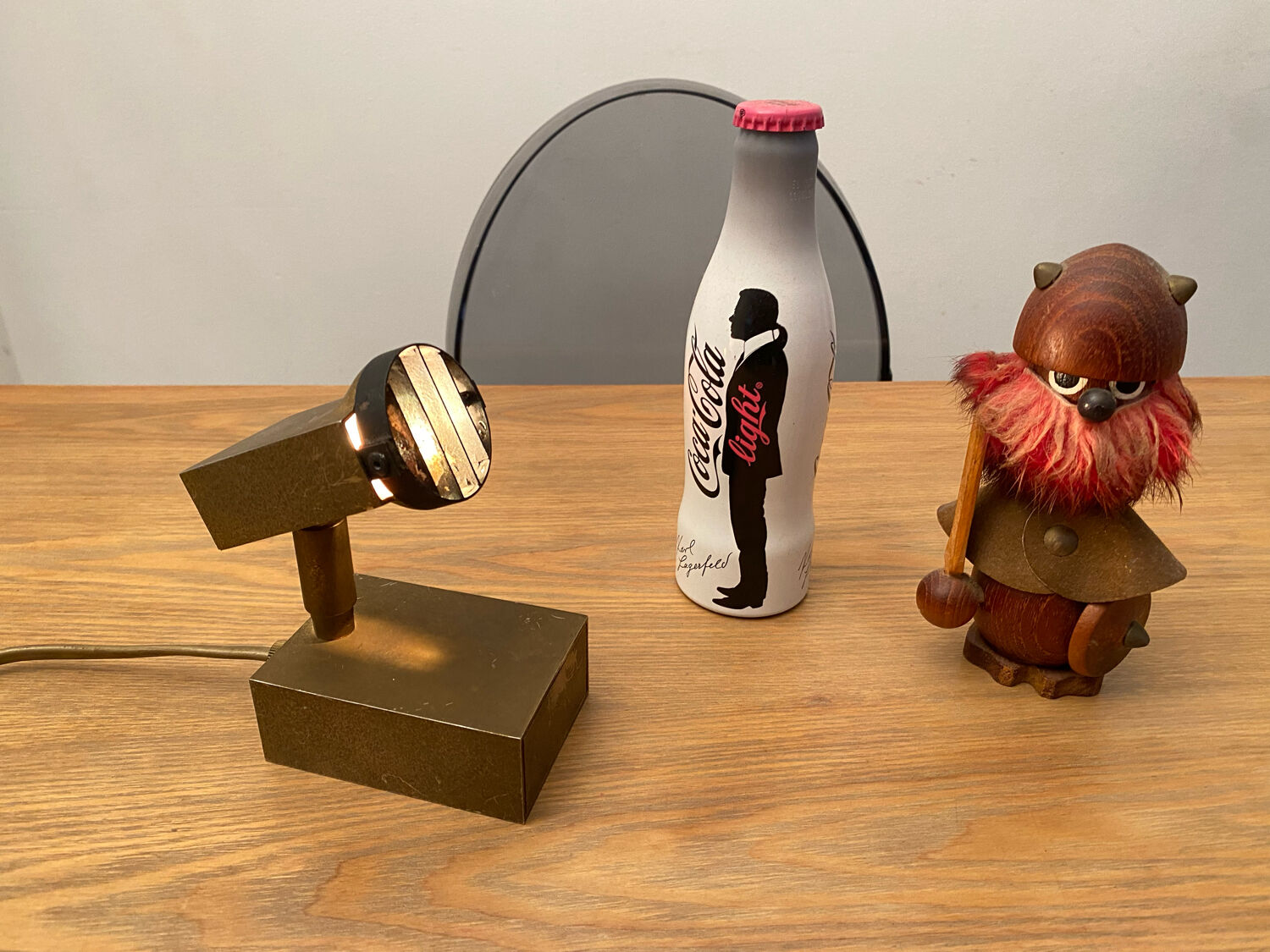 Halogen spot lamp solid brass modernist vintage design 70s