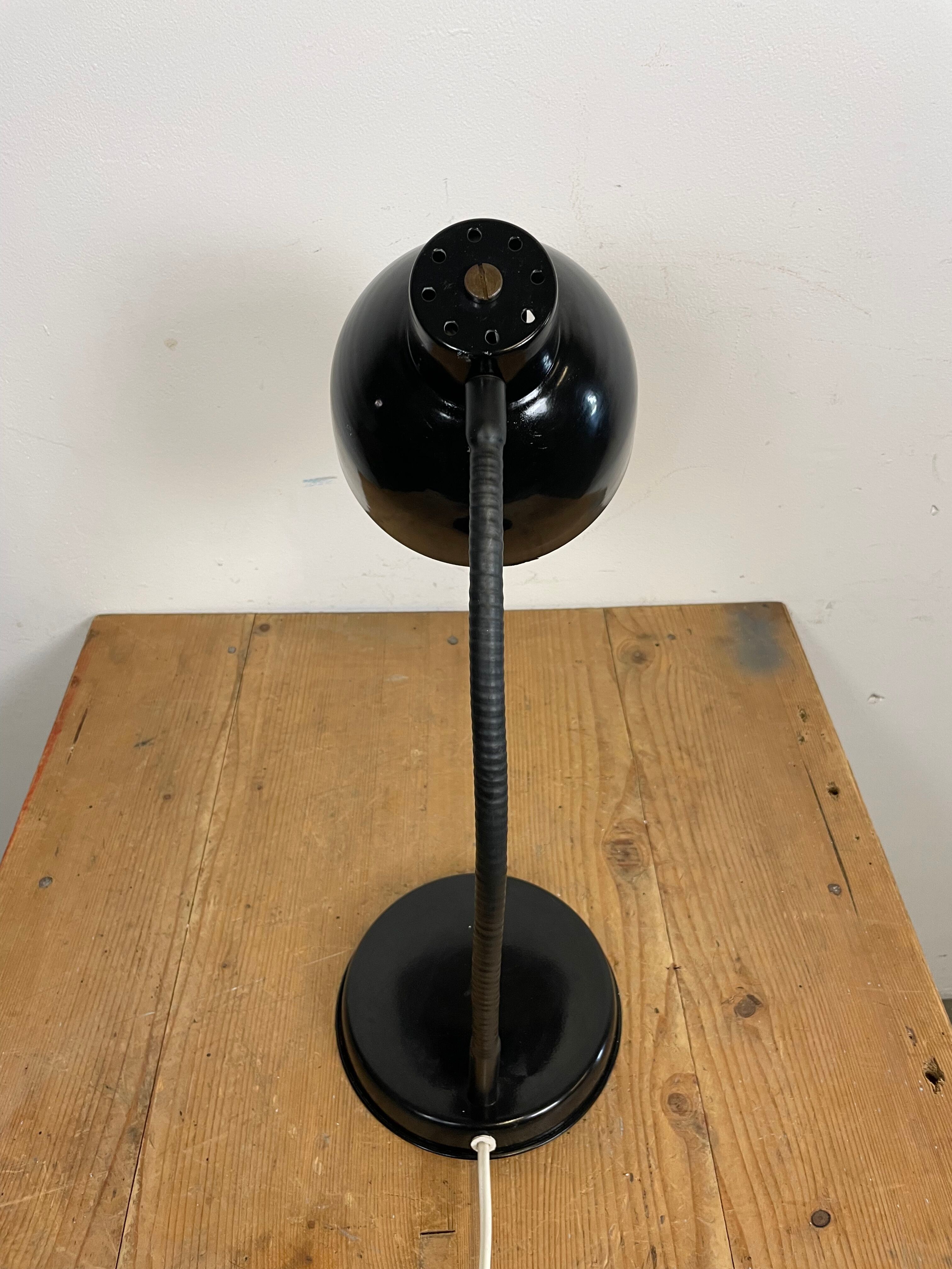 Black Industrial Gooseneck Table Lamp, 1960s