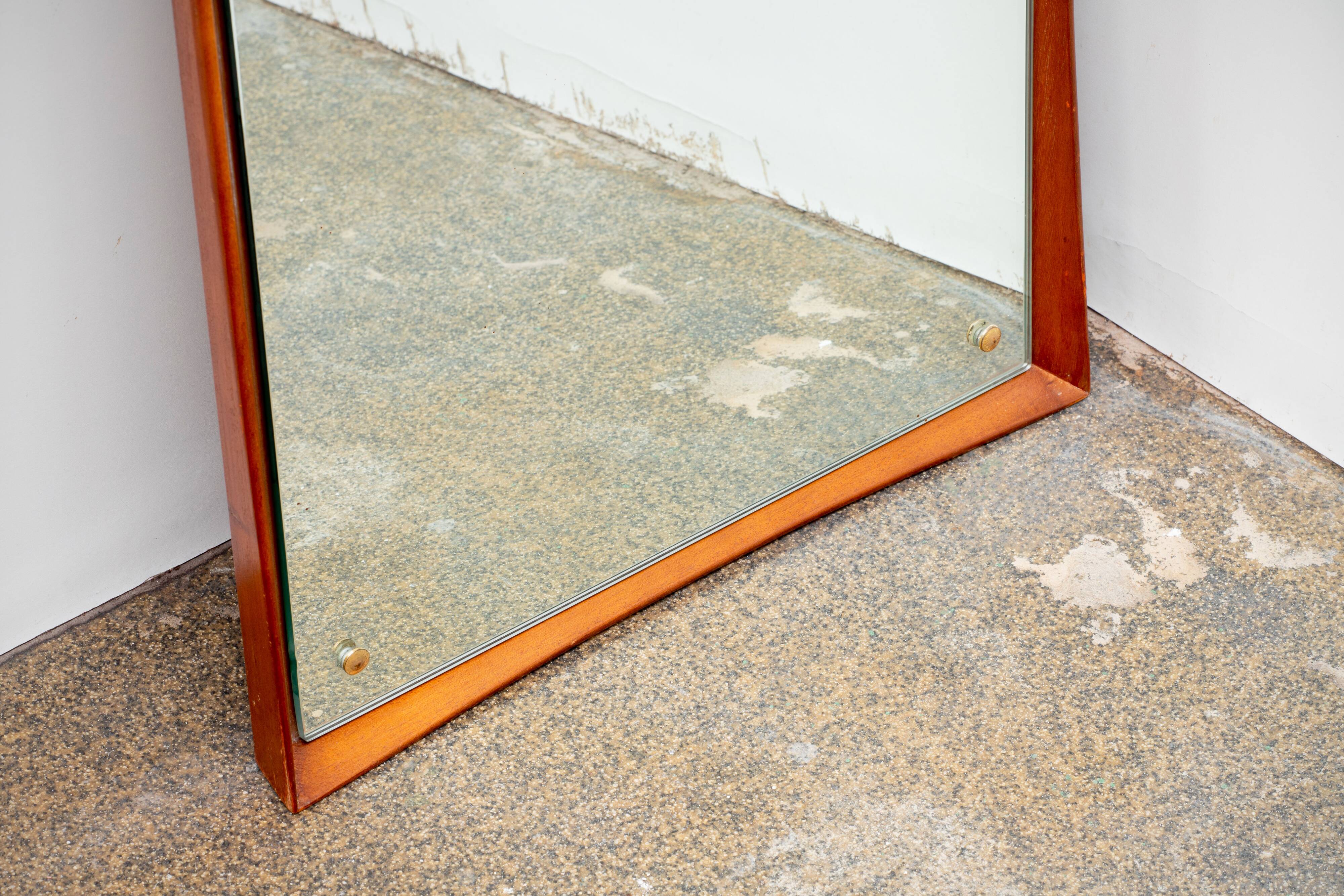 Vintage Scandinavian mirror in teak H 128 cm