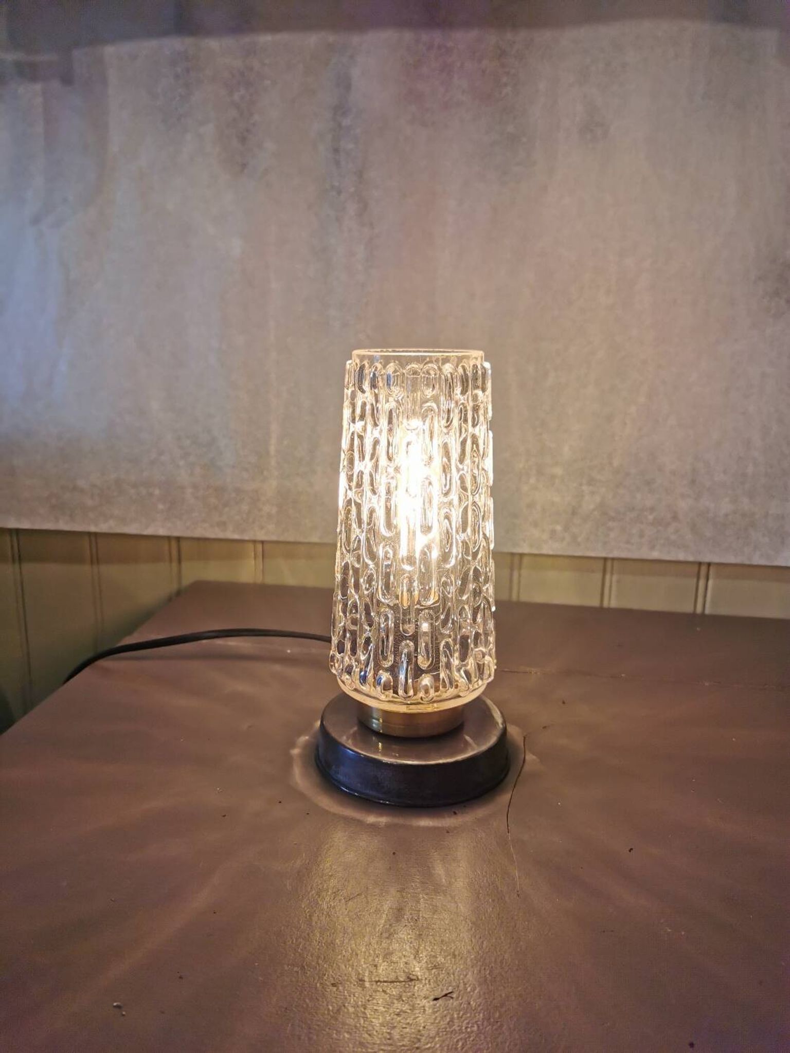 Lampe vintage verre et métal