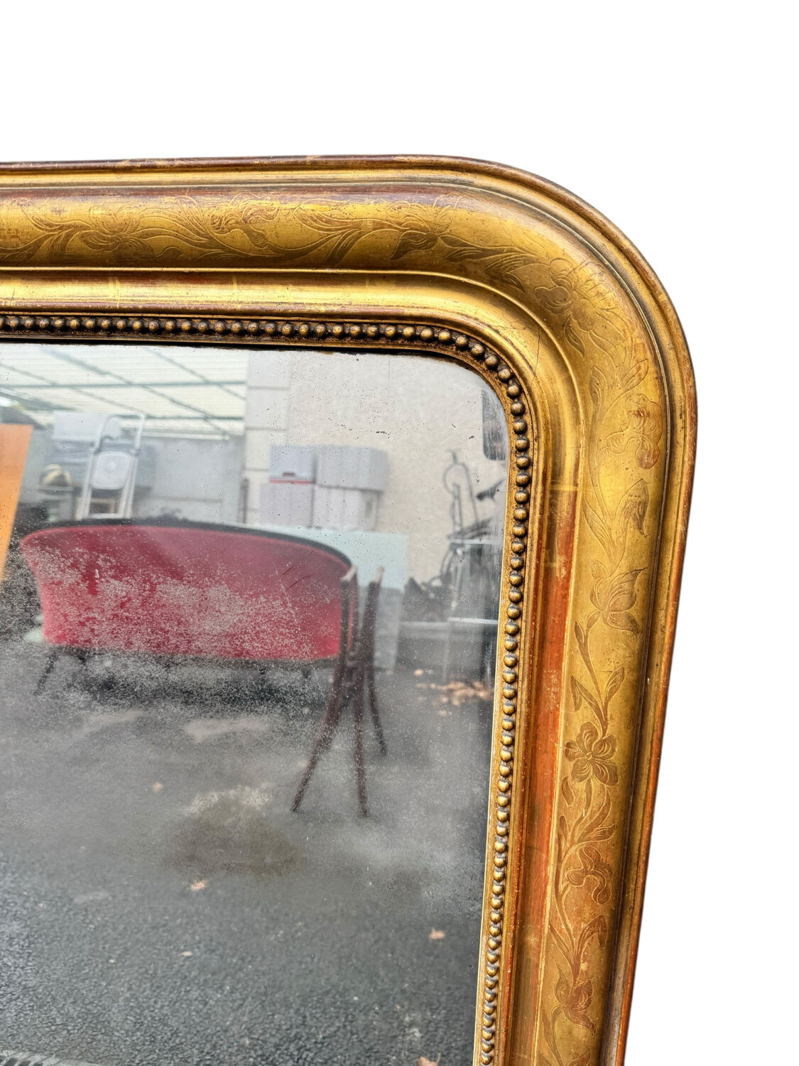 Large gold mirror Louis Philippe 19th century 121/105