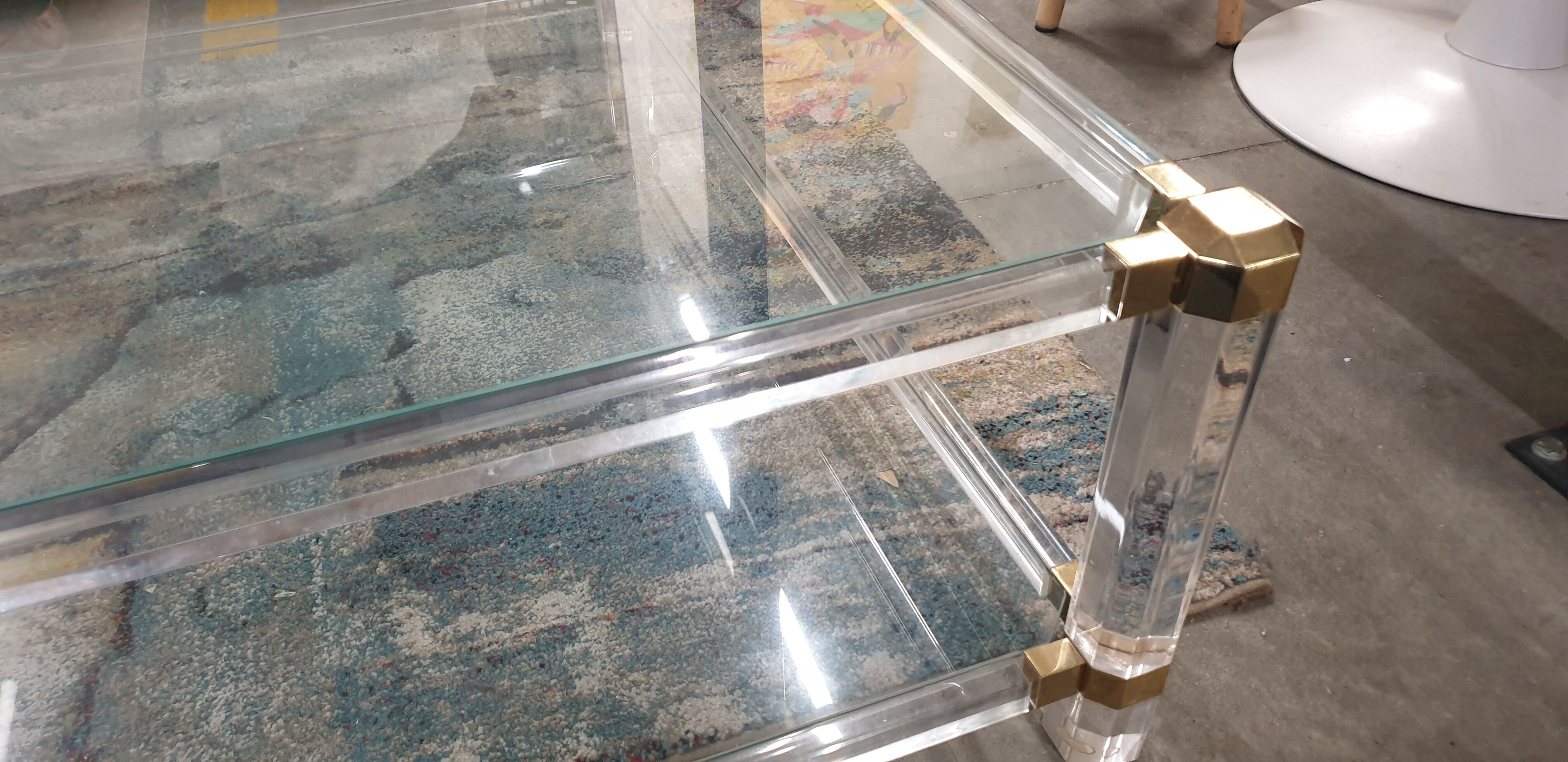 Rectangular glass coffee table, 1970/80