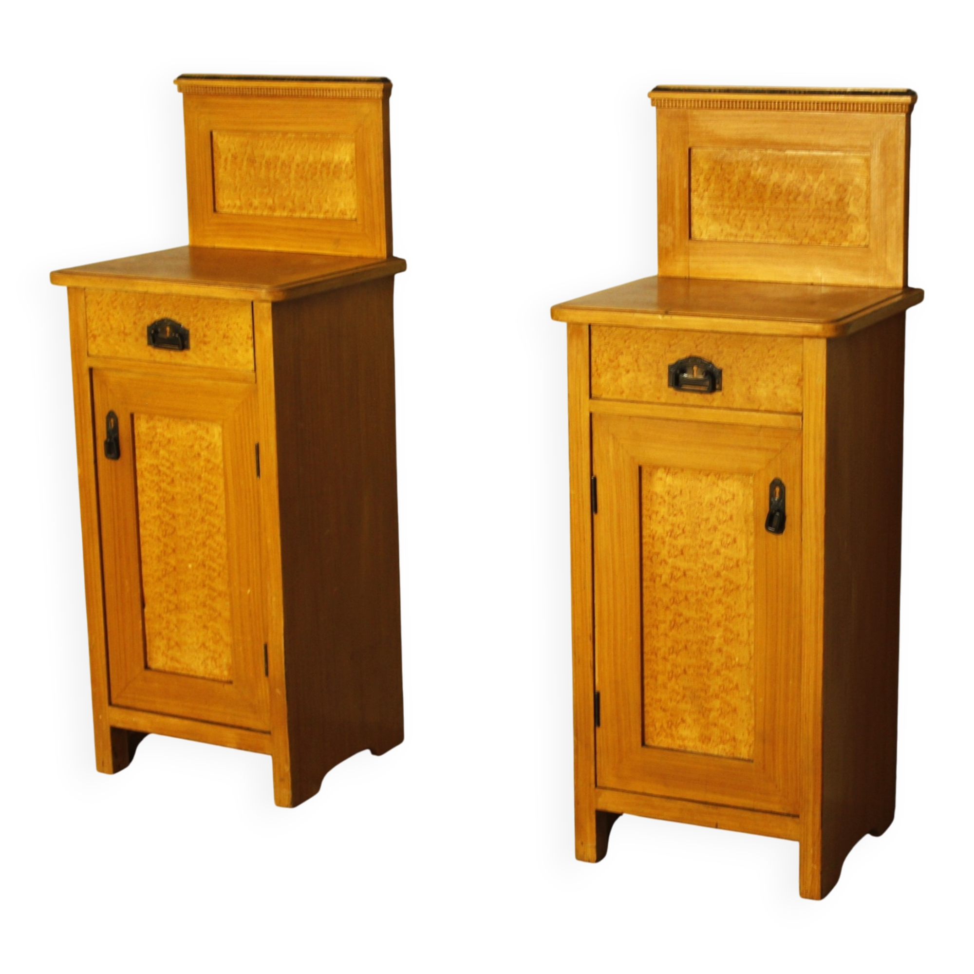 Pair of Bedside Tables. Folk art, Bohemia 1920
