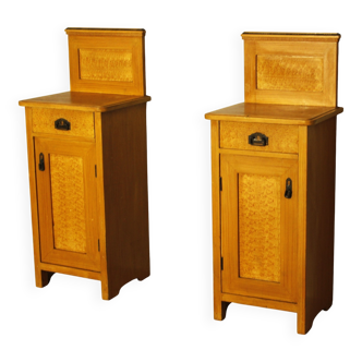 Pair of Bedside Tables. Folk art, Bohemia 1920