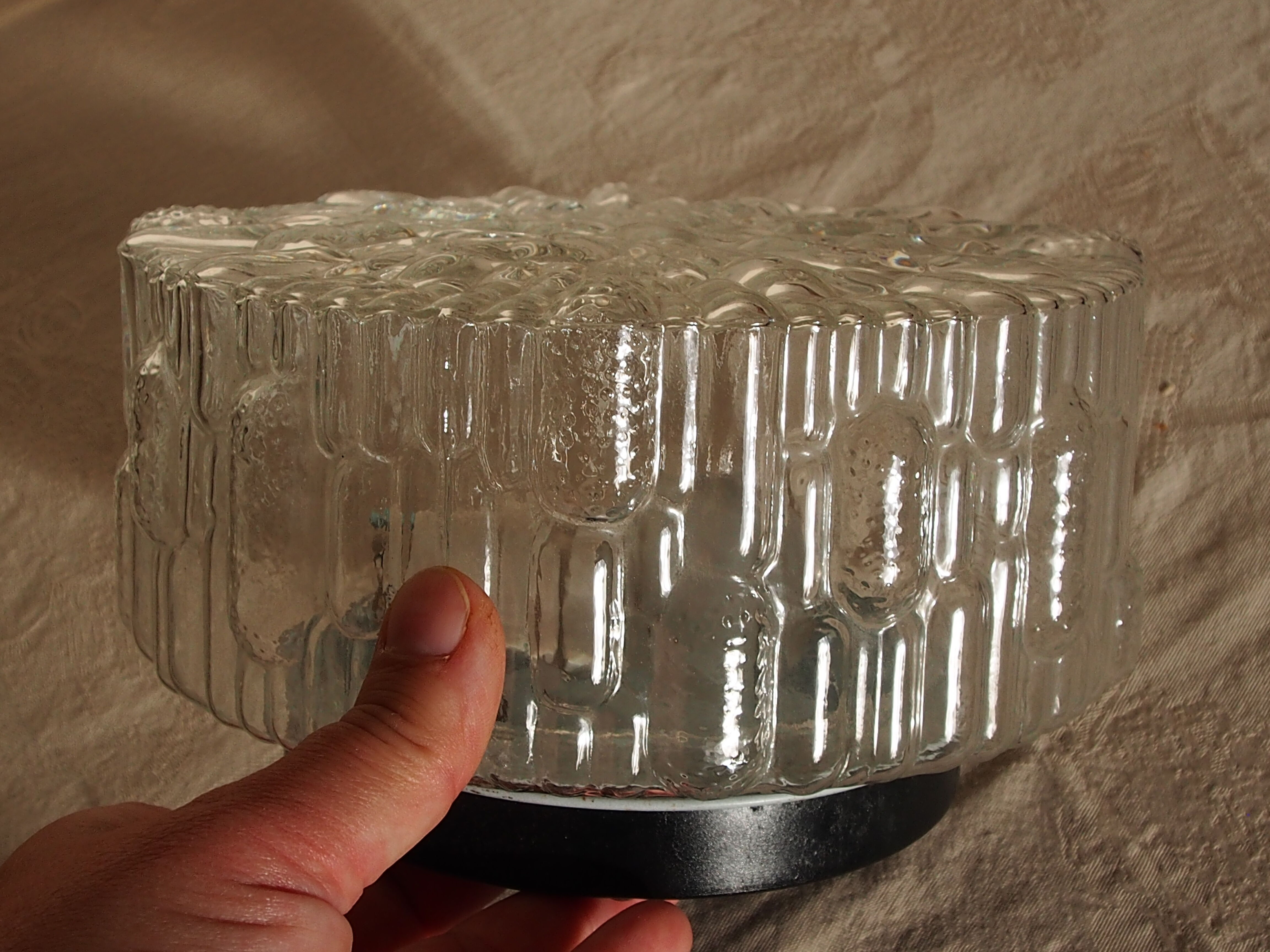 Vintage molded glass ceiling lamp
