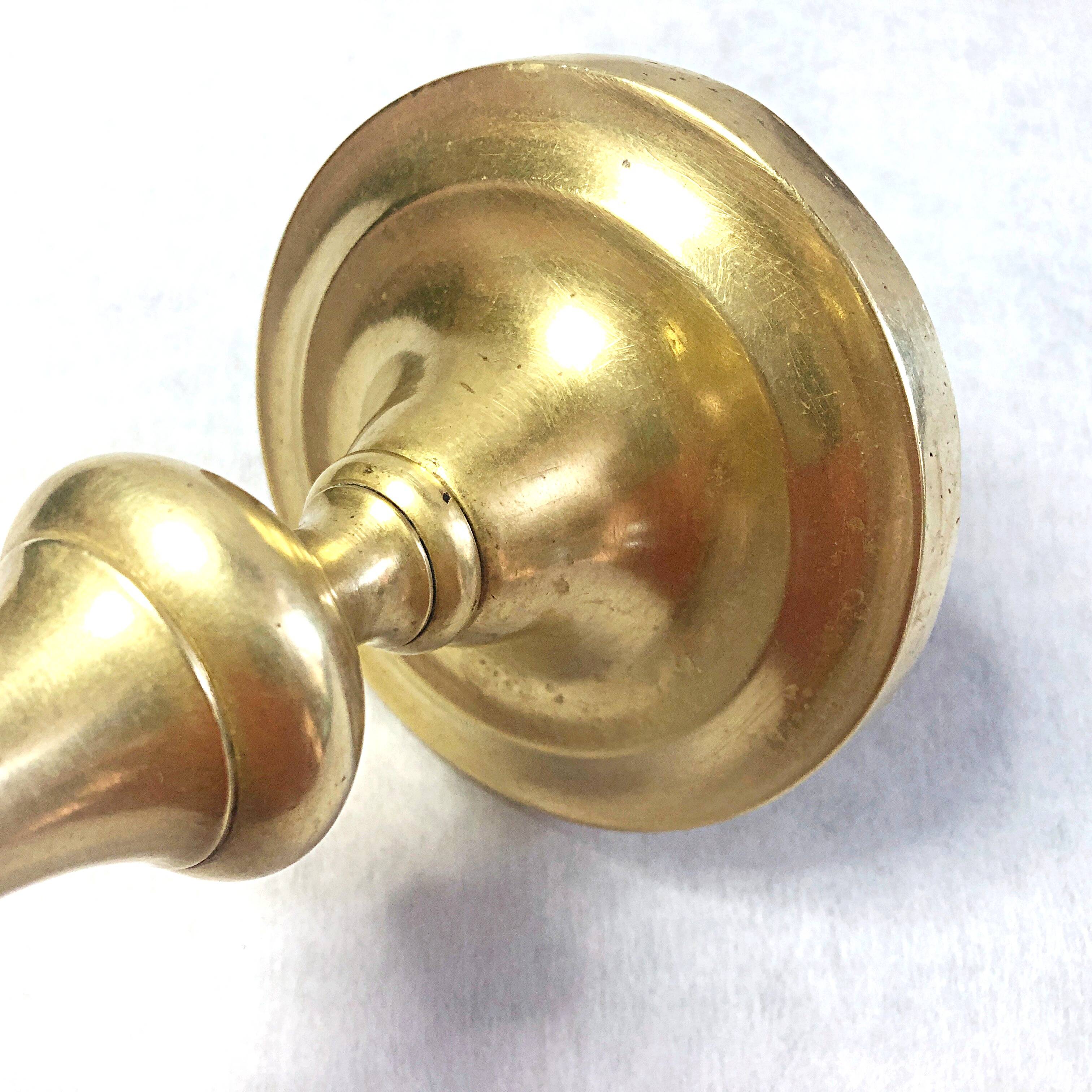 19th century gilded copper torch candle holder