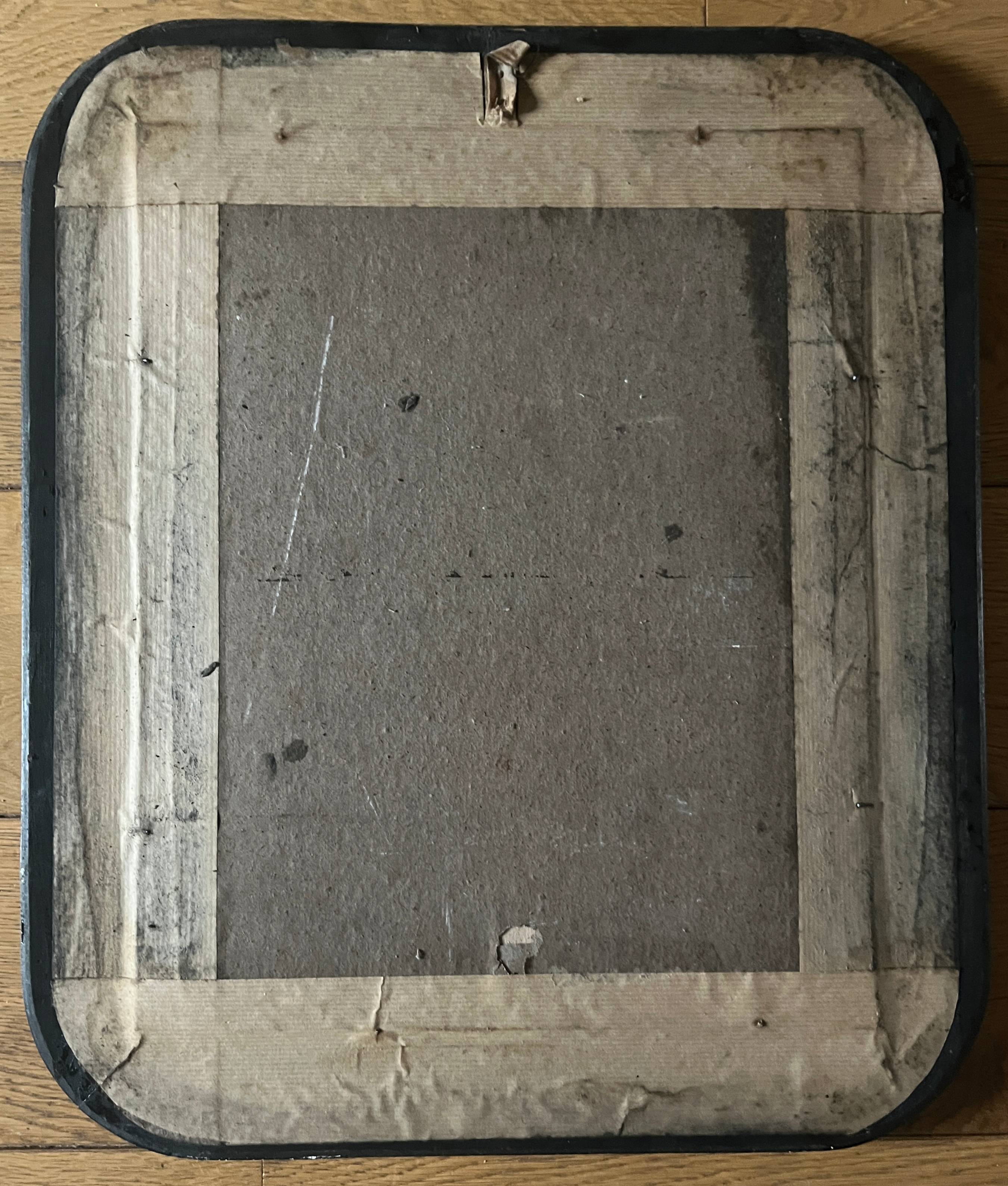 HST/P painting "Family portrait, Young woman" 19th century + frame