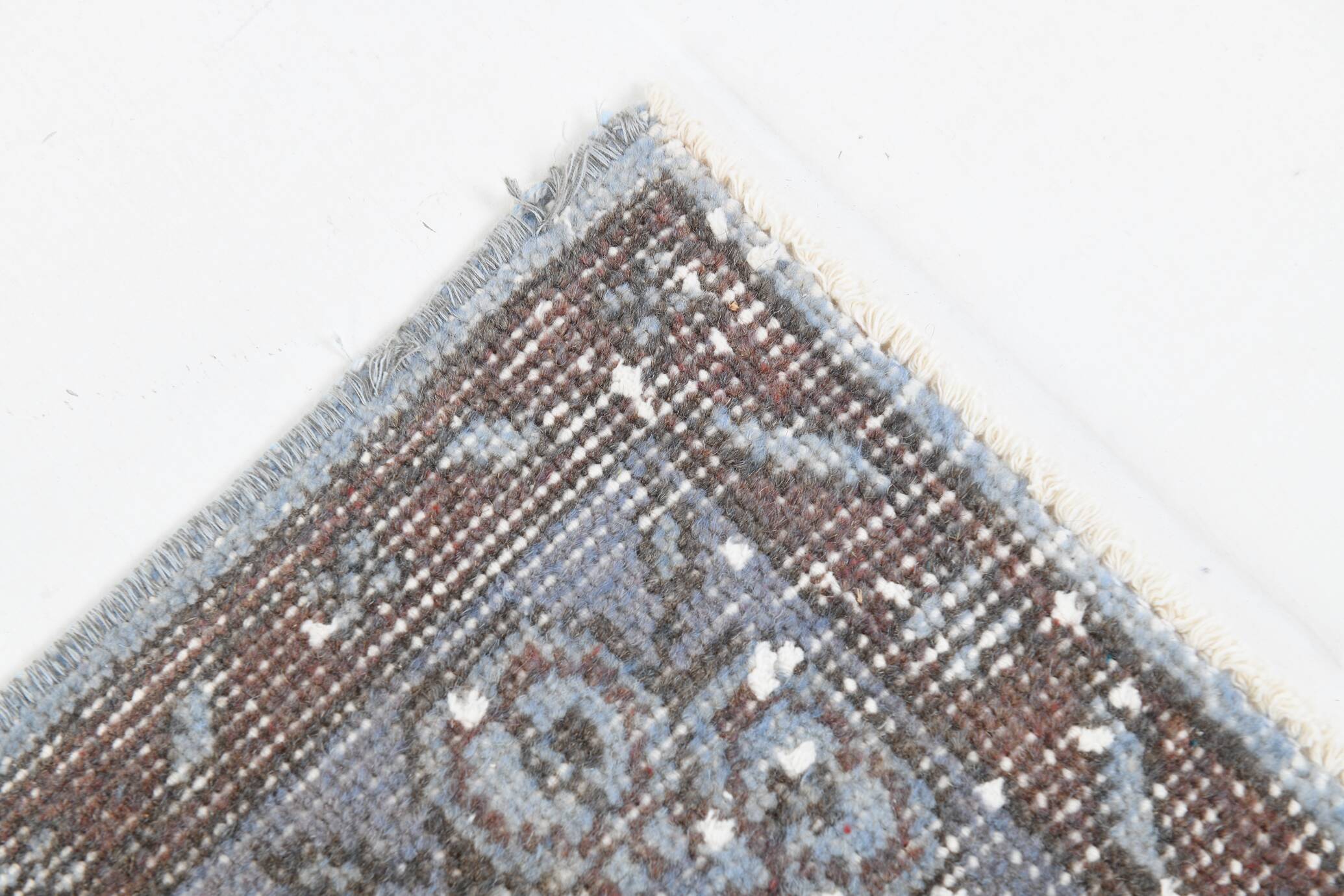 6x10 Rug For Living Room Bordered Blue Turkish Vintage Area Rug, 184x301Cm SK 1512