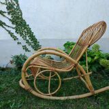 Rocking chair vintage rattan Rohé Noordwolde