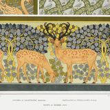 Poster “Swans and Stags”, after an Art Nouveau lithograph from 1897