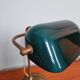 Banker's lamp in brass and green opaline, 1930s