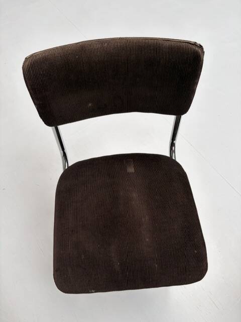 Chaises de salle à manger en métal de style Gispen (4), années 1970