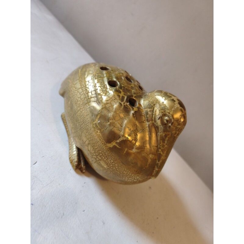 Golden earthenware flower vase "Woodcock"
