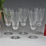 Set 6 crystal flutes of Baccarat