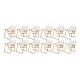 12 chaises pliantes en bambou et tissu par Vivai Del Sud, 1970