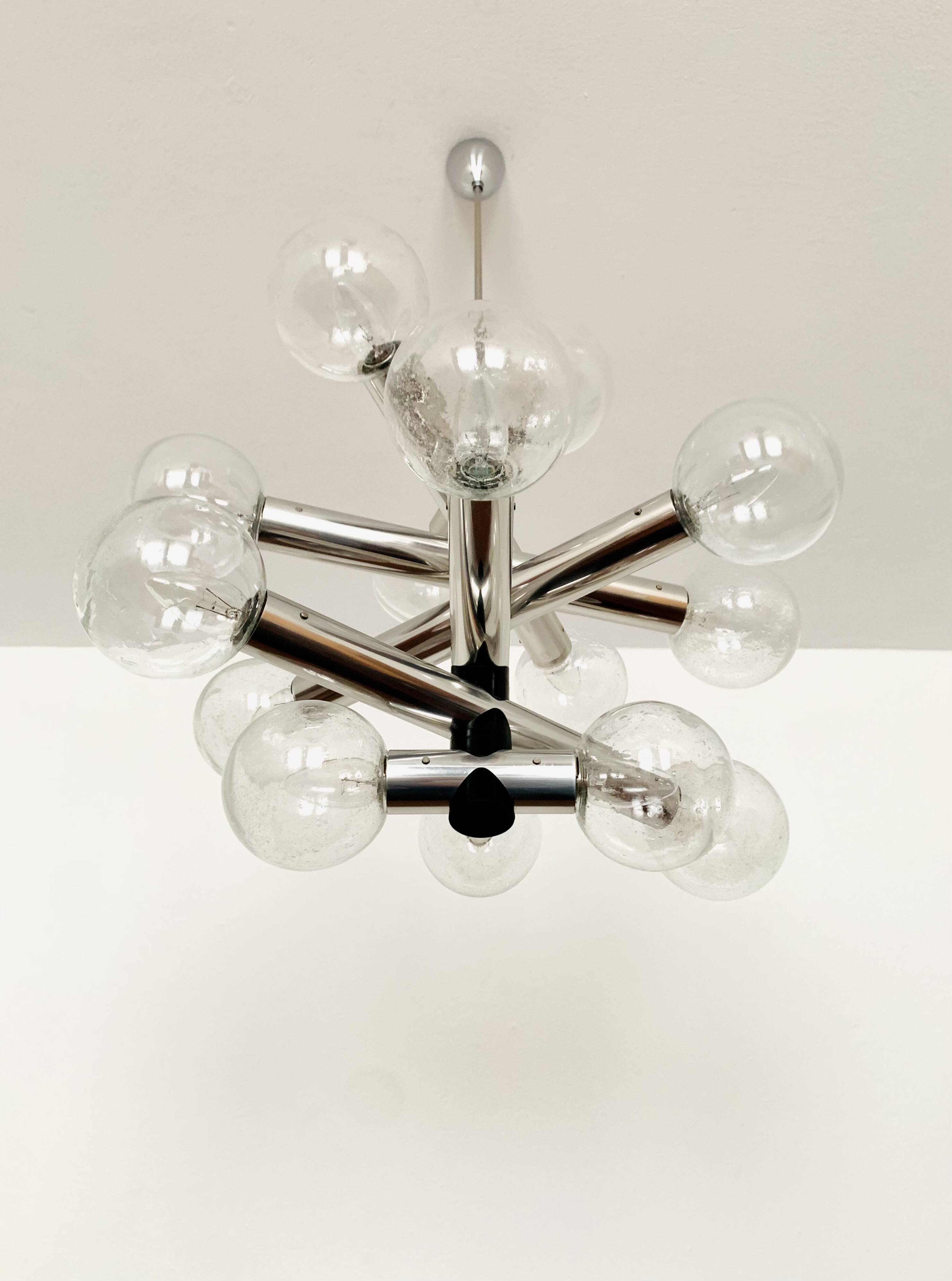1970s Space Age Bubble Glass Chandelier by J.T. Kalmar