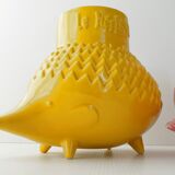 Suite of 3 vintage hedgehog vases 1960