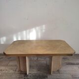 Engraved brass dining table attributed to Georges Mathias, 1975